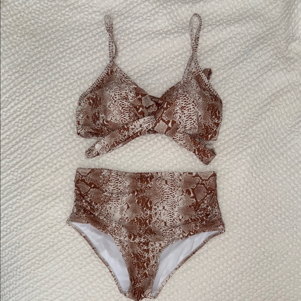 Snakeskin Print Women's Intimate Set